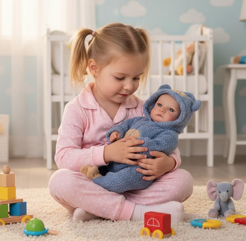 BABESIDE 17-inch doll mirrors real newborn proportions for authentic pretend play.
