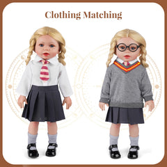 BABESIDE pleated skirt suits 18-inch dolls for classic schoolgirl style