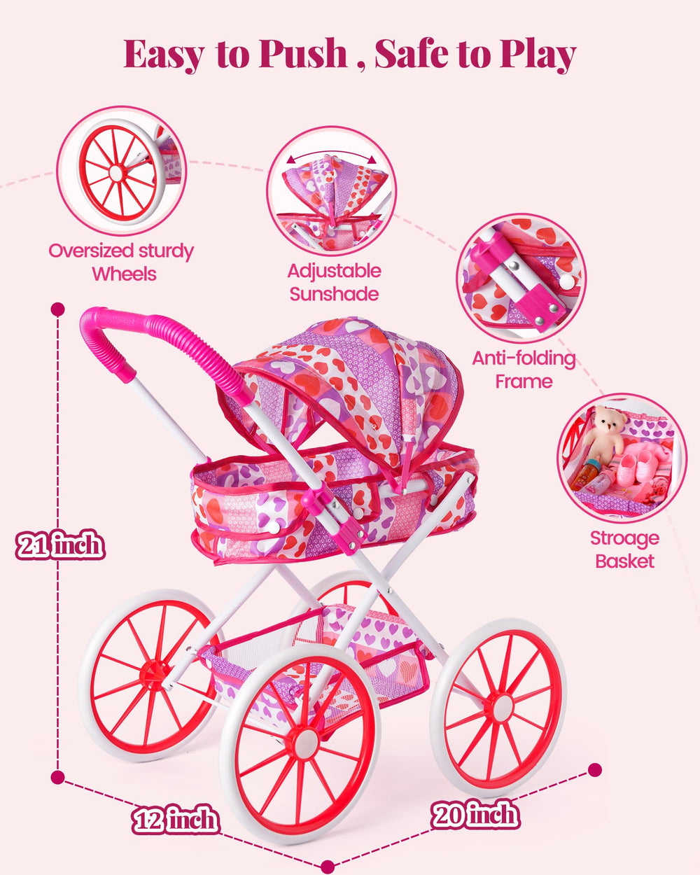 BABESIDE 24-piece doll care kit with bottles and outfits