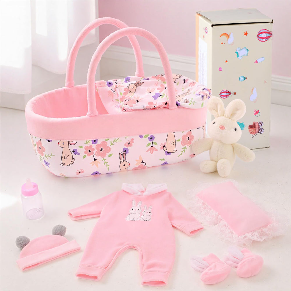 BABESIDE 8pcs doll clothes set packaging enables ready-to-play outfits for 17-22 inch dolls.