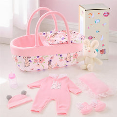 BABESIDE 8pcs doll clothes set packaging enables ready-to-play outfits for 17-22 inch dolls.