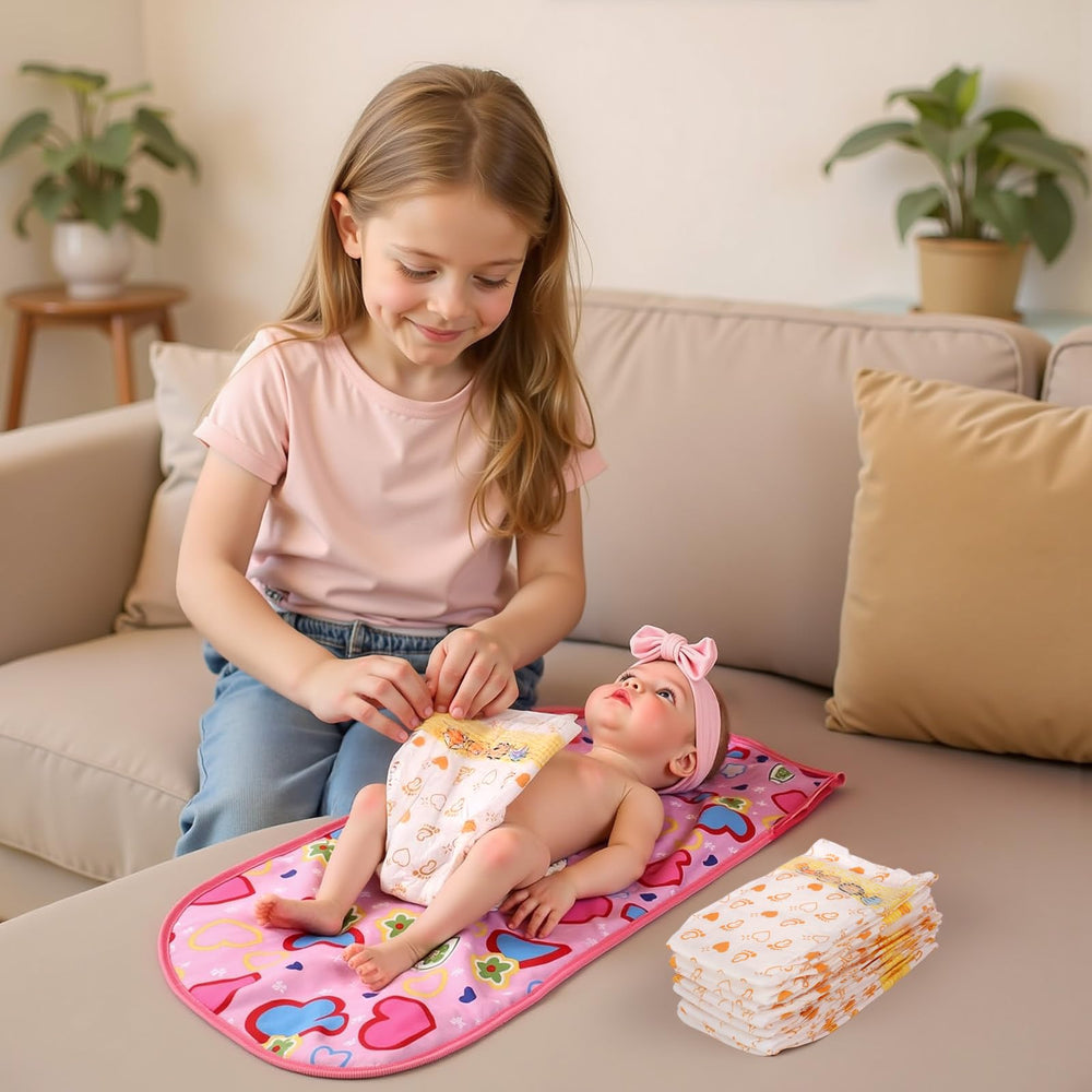 BABESIDE animal-pattern doll diapers close-up highlighting cute customization.