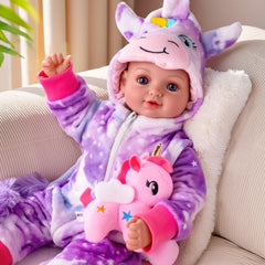 BABESIDE 15-inch unicorn-outfit doll for imaginative play and gentle nurturing.