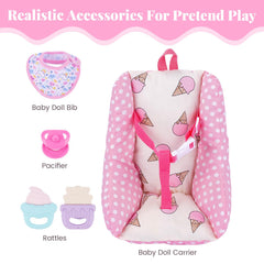 BABESIDE baby doll bib supports tidy feeding roleplay and mess-free pretend meals.