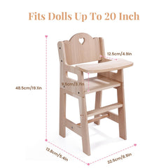 BABESIDE solid wood high chair offers sturdy, durable play for growing imaginations.