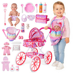 BABESIDE baby doll stroller with smooth-push wheels for toddlers