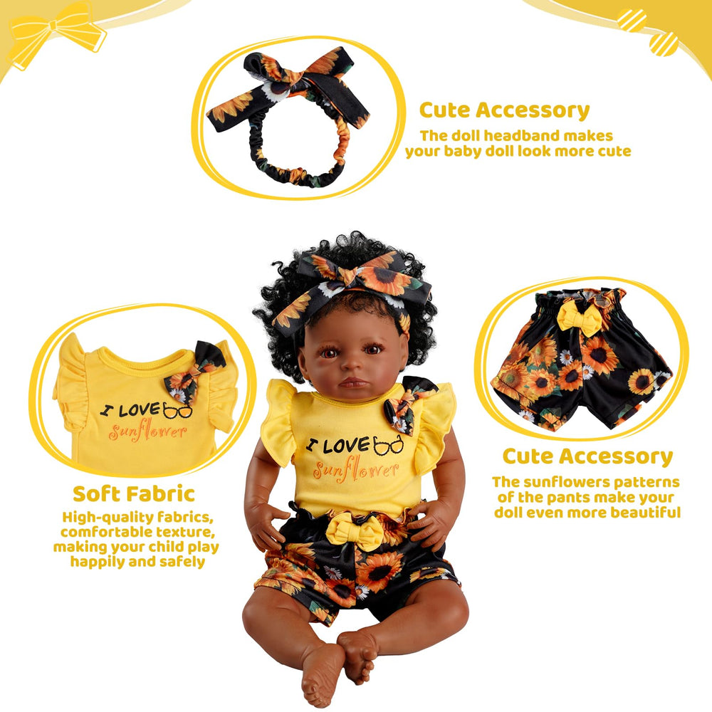 BABESIDE babydoll headband with sunflower print adds a cute finishing touch