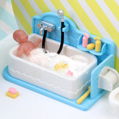 BABESIDE bathroom set blue enables complete play scenes for imaginative storytelling.