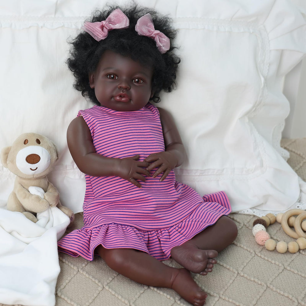 BABESIDE Black Reborn feeding kit included – adds realistic nurturing moments for kids