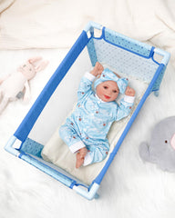 BABESIDE blue animal-graphic doll bed for imaginative play