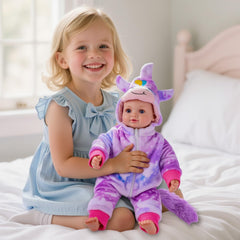 BABESIDE blue-eyed doll detail adds lifelike charm for bedtime stories.