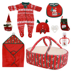 BABESIDE christmas doll onesie—festive outfit for 17-22 inch reborn dolls