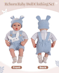 BABESIDE closeup of bunny-pattern detail in blue for imaginative play