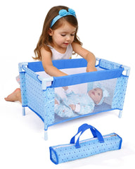 BABESIDE gift-ready purple-blue doll crib for kids 3+