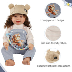 BABESIDE doll-hat blue keeps dolls cozy and stylish during pretend play