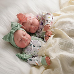 BABESIDE dolls wearing headband and hat enhance newborn-inspired display