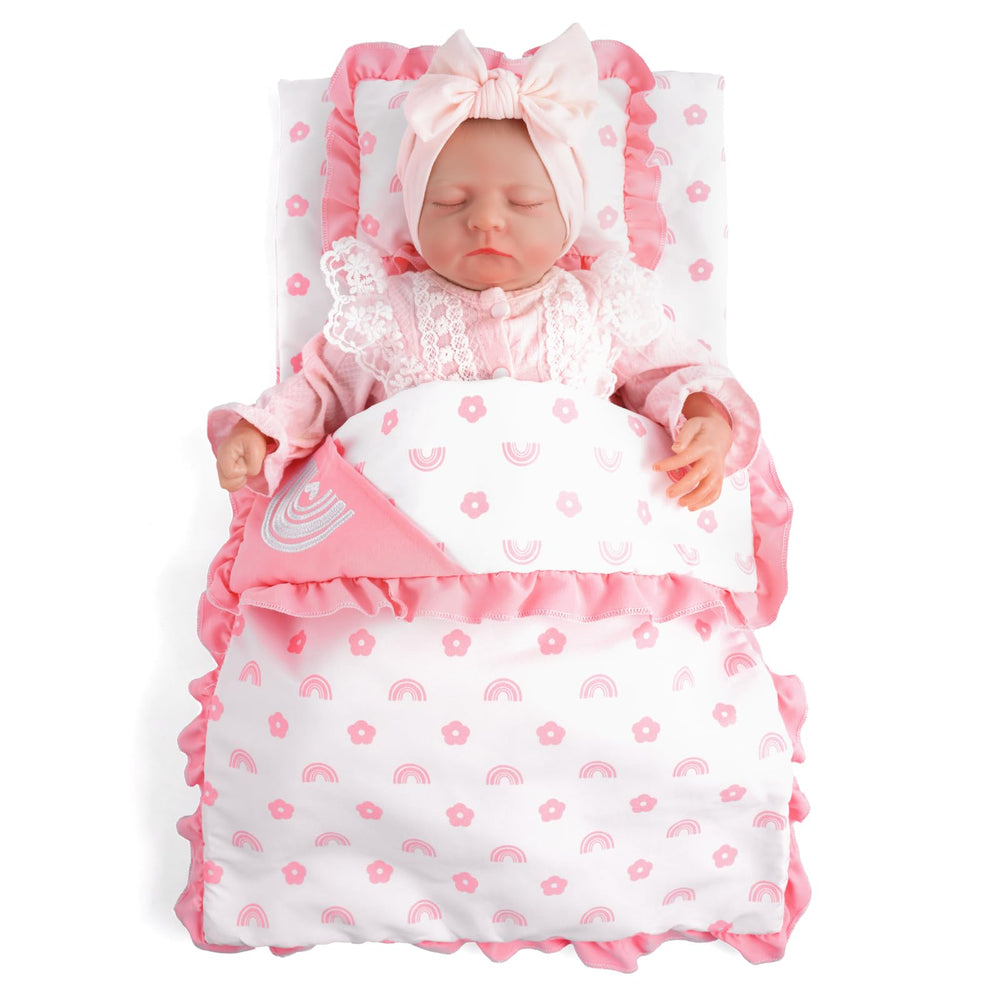 Babeside four-piece doll bedding set elevates storytelling with color and coziness.