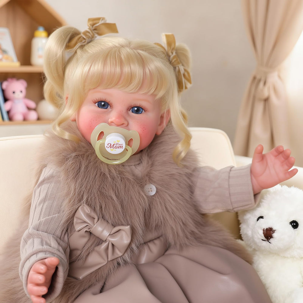 BABESIDE Kelly doll with blonde hair and pigtails ideal for nurturing role-play