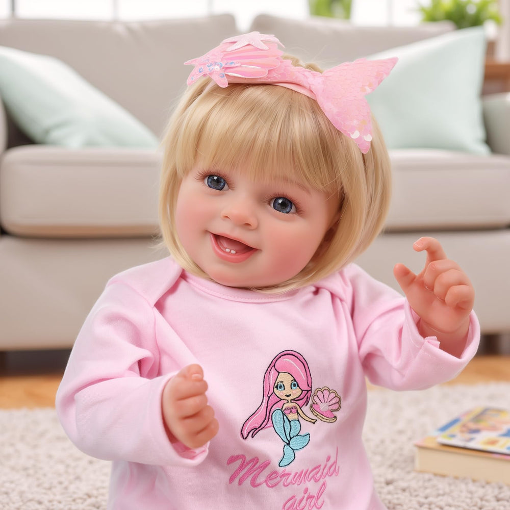 BABESIDE lifelike doll face closeup, ideal for nurturing role-play and realism.