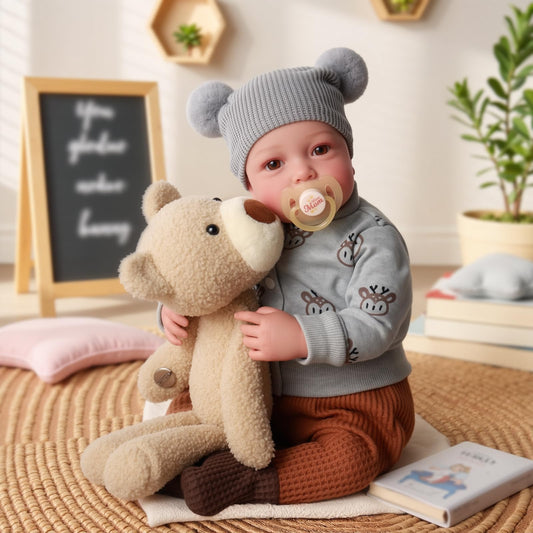 BABESIDE lifelike reborn doll 17in sleeping, ideal bedtime companion