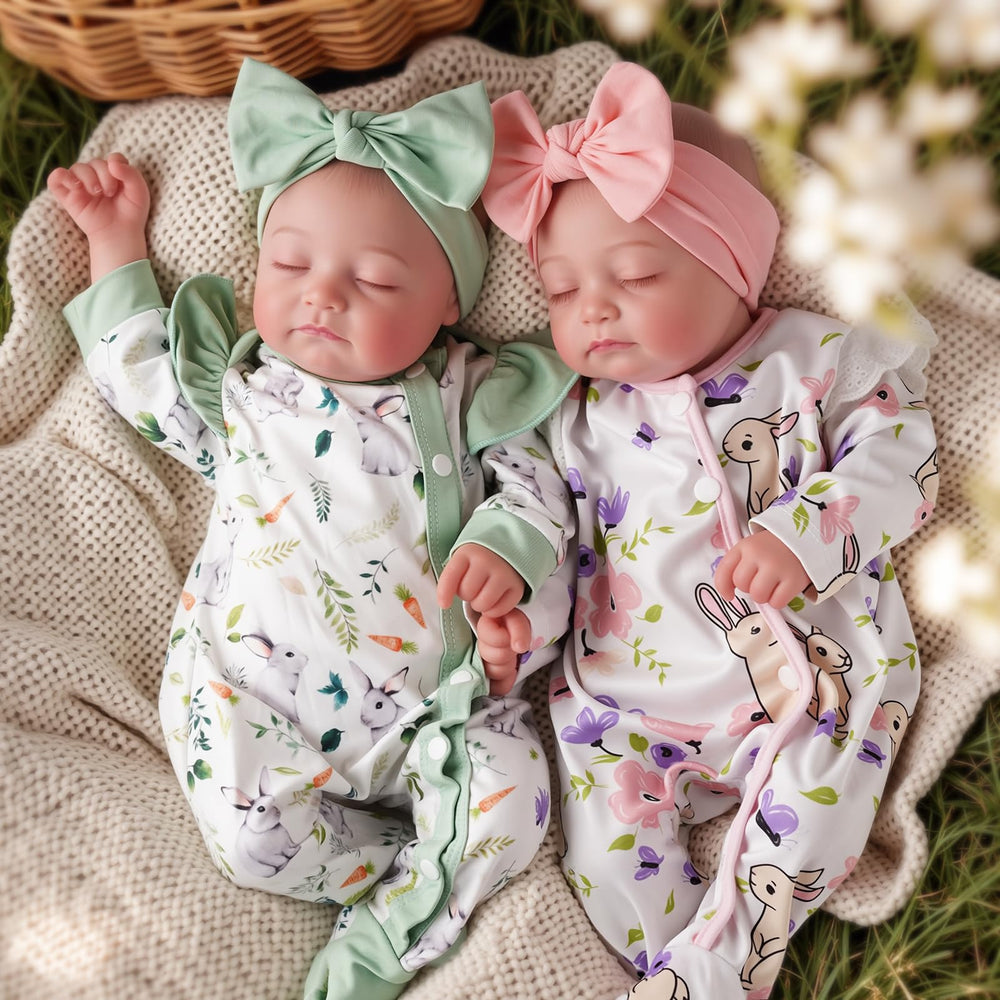 BABESIDE lifelike twin dolls front view for immersive pretend play