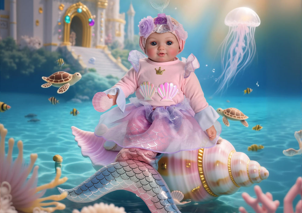 BABESIDE Mermaid Baby Doll vinyl body offers baby-like softness for little hands