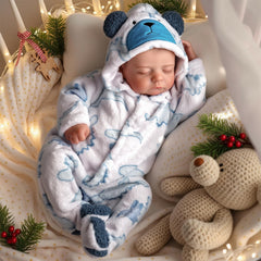 BABESIDE Reborn Doll Boy close-up hair details, hand-painted lashes and realistic expression.