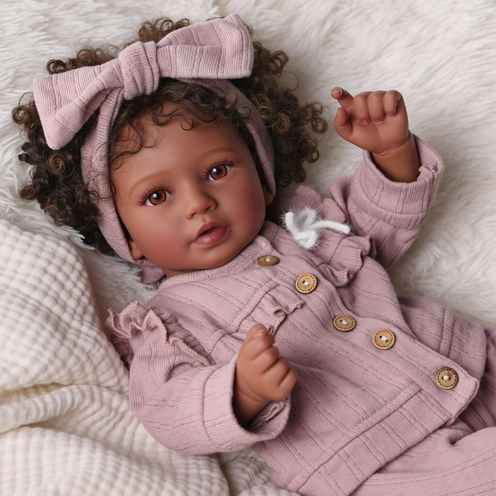 BABESIDE Callie reborn doll face close-up with lifelike skin texture for realistic pretend play.
