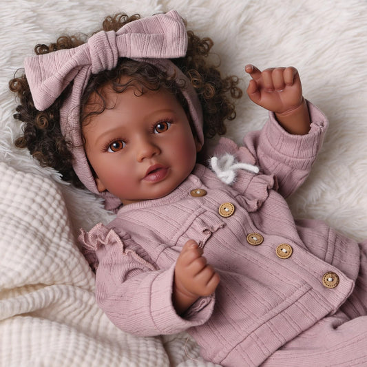 BABESIDE Callie reborn doll face close-up with lifelike skin texture for realistic pretend play.