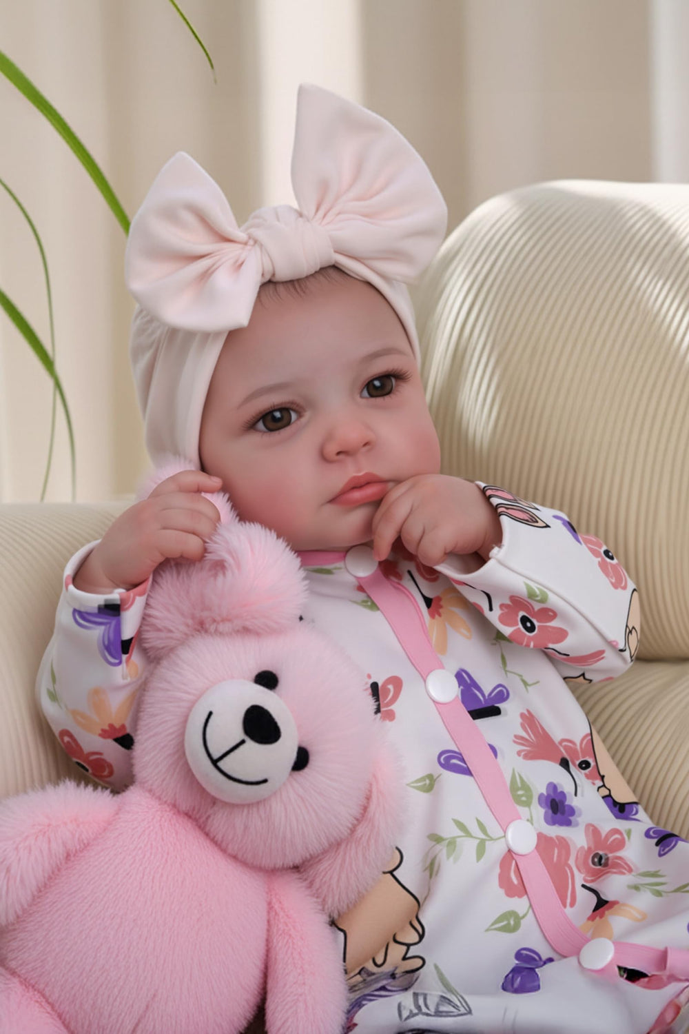 BABESIDE Reborn doll face close-up showing lifelike details for imaginative play