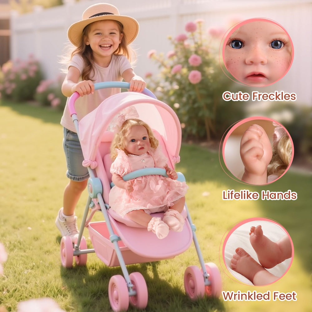BABESIDE Reborn doll with hand-painted hair adds realistic detail for storytelling.