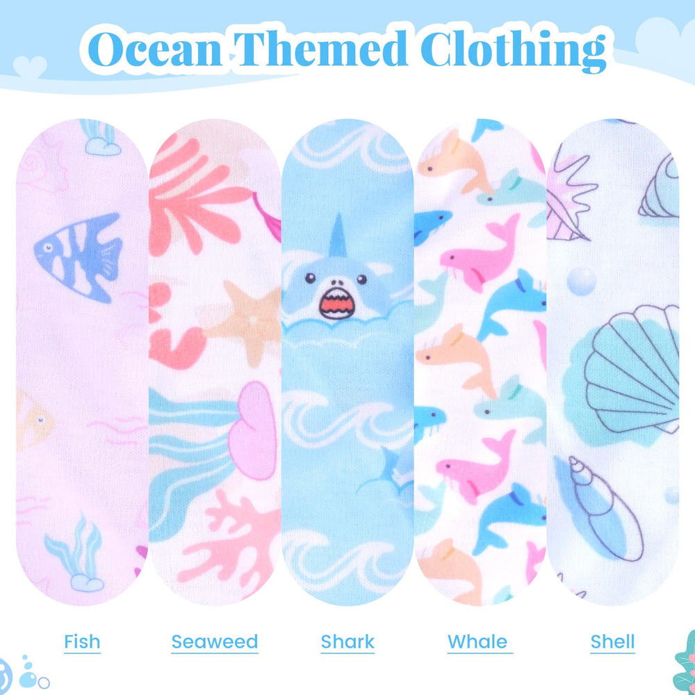 Babeside seaweed-pattern garments provide soft, comfy dress-ups for repeated play.