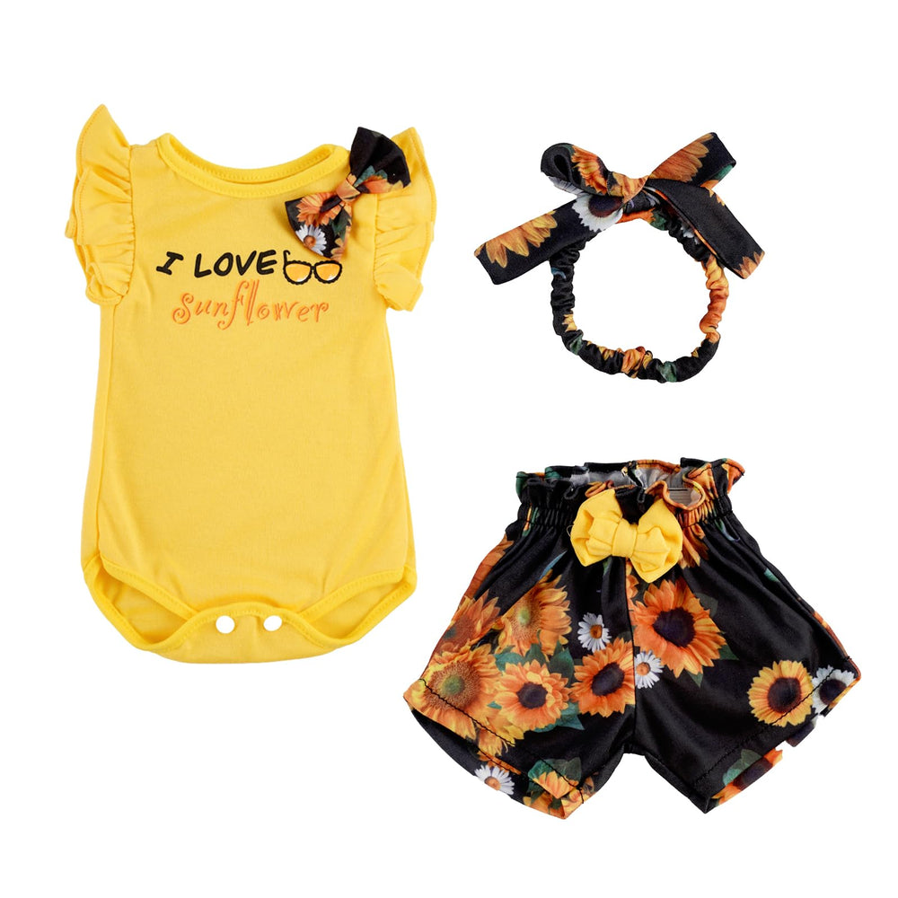 BABESIDE sunflower babydoll clothes set for 17-22 inch dolls enhances styling and play