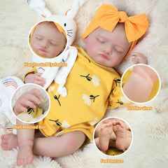 Babeviimt doll features hand painted hair for a convincing newborn look