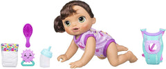 Baby Alive Baby Go Bye Bye Brunette doll crawling and talking for imaginative play.