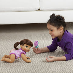 Baby Alive rattle triggers crawling movement for fun interactions.