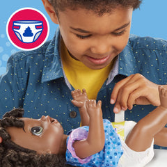 Baby Alive drinks from bottle and wets for interactive play.