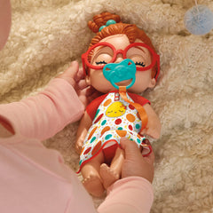 Dottie Doodle eyes open and close with tethered pacifier during interactive play
