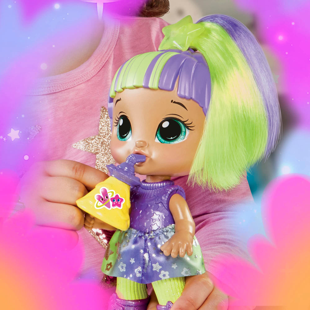 Foil skirt and molded bangs enhance Lovely Luna's space-ready look