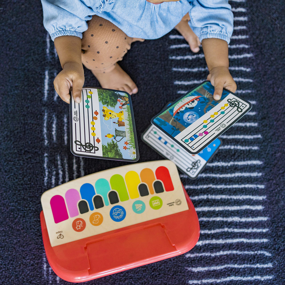 Baby Einstein Cal's First Melodies is a playful baby piano for music exploration.