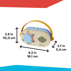 Baby Einstein Discovery Radio portable strap enables exploration anywhere