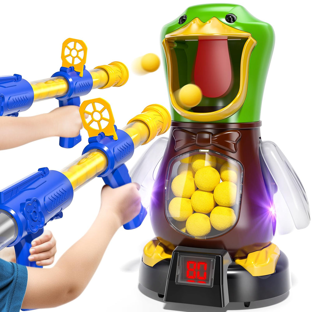 BABY HOME duck shooting game with movable duck enhances hand-eye coordination during play.