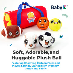 BABY K plush basketball for safe tossing and exploring.