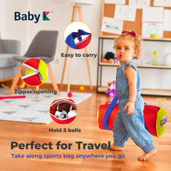 BABY K plush tennis ball provides sensory-friendly play.