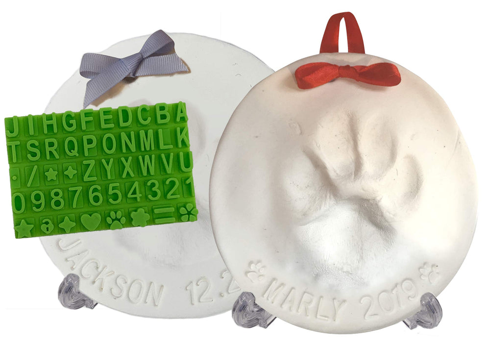 Baby Mushroom Ultimate Pawprint Kit main packaging shows all components for quick keepsake creation