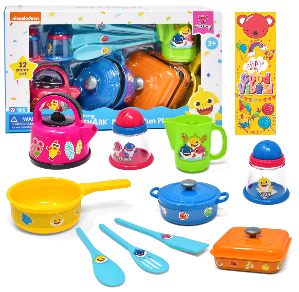 Baby Shark pots and pans set sparks imaginative play and pretend cooking.