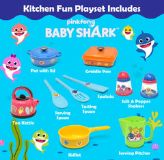 Baby Shark utensils invite role-play and early kitchen skills.