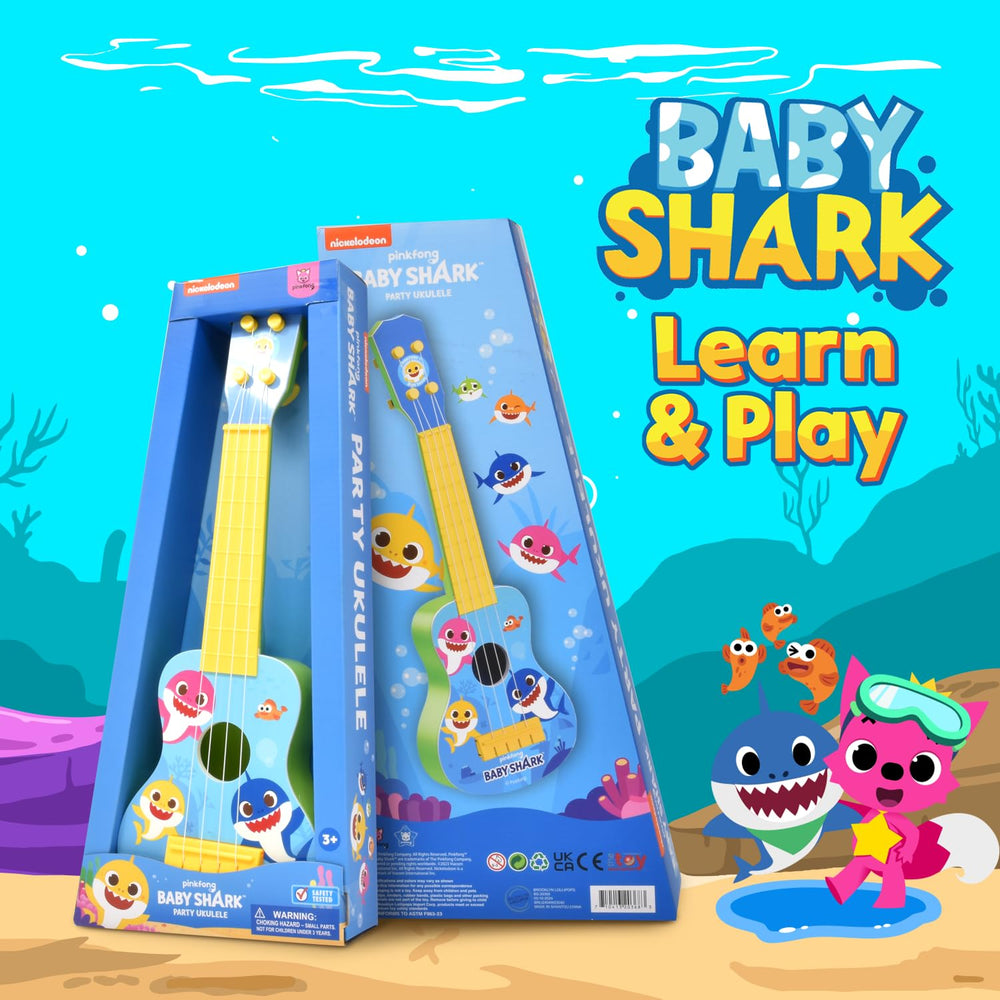 Baby Shark ukulele inspires singing and creativity through interactive play sessions.