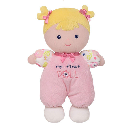Baby Starters plush snuggle buddy with 10-inch size and blonde Hope features for cozy newborn cuddles.