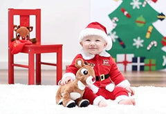 10-inch Rudolph plush fits easily in tiny hands